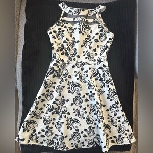 Blueberi Boulevard Black and White Floral Dress
